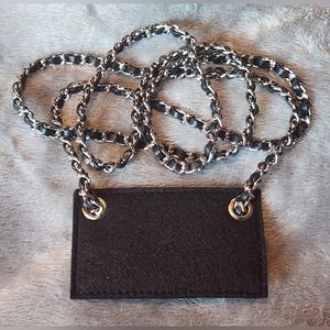 Felt Wallet Insert and Silver Chain - Crossbody Conversion Kit
